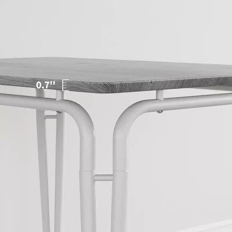 Ensemble de salle à manger carré 4 places Noir / Marron / Gris / Blanc – Piètement en métal, Chaises rembourrées (5 pièces)