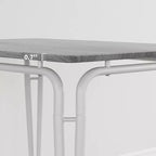 Ensemble de salle à manger carré 4 places Noir / Marron / Gris / Blanc – Piètement en métal, Chaises rembourrées (5 pièces)