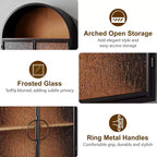 Armoire Murale Cintrée – Noir/Blanc, Métal et Verre Dépoli, Murale