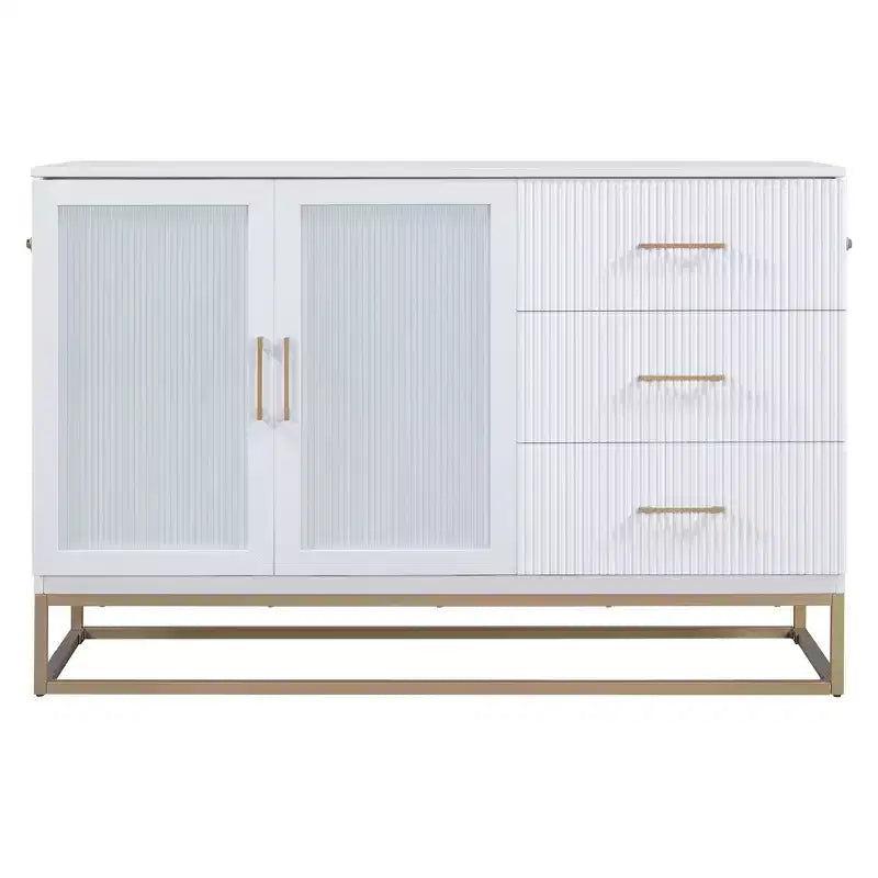 Lit escamotable Queen noir/gris/blanc – Portes en verre dépoli et pieds dorés, lit mural pliant pour 2