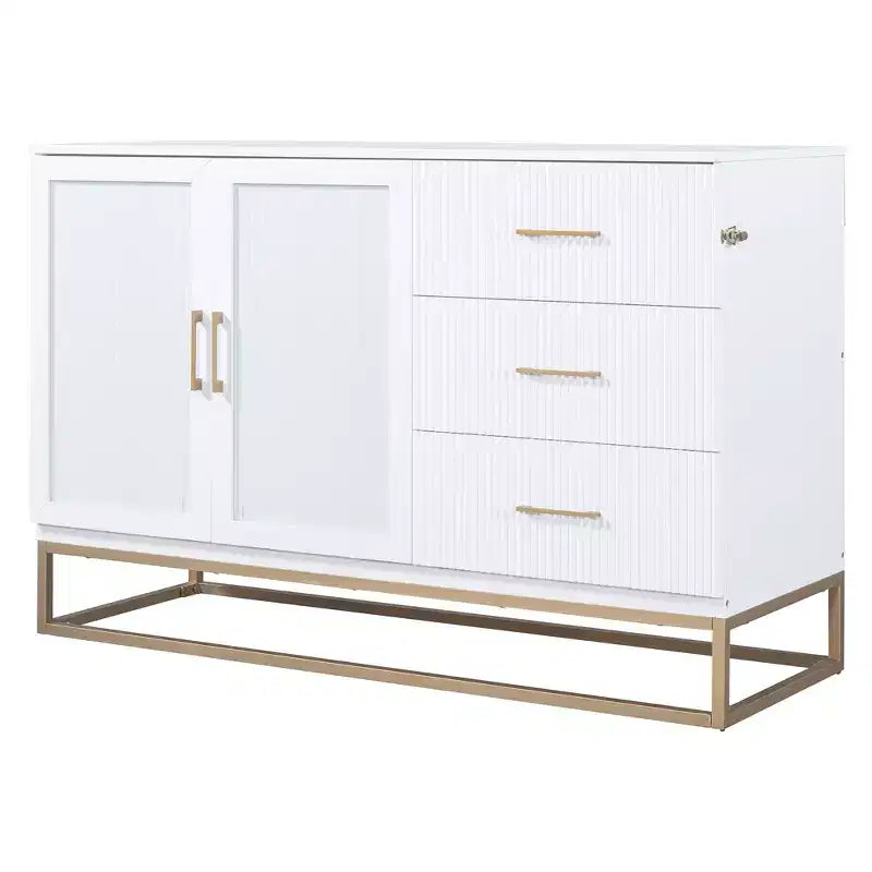 Lit escamotable Queen noir/gris/blanc – Portes en verre dépoli et pieds dorés, lit mural pliant pour 2