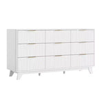 Commode à 9 tiroirs quadrillés, blanche – 1 personne