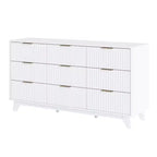 Commode à 9 tiroirs quadrillés, blanche – 1 personne