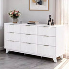 Commode à 9 tiroirs quadrillés, blanche – 1 personne