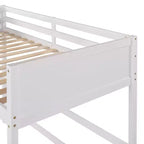 Lit mezzanine double blanc avec échelle et barrières de sécurité, 1 personne