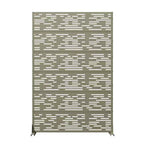Écran d'intimité extérieur en métal – Brun / Gris foncé / Vert olive, autoportant, 6 panneaux