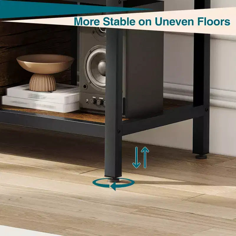 Meuble TV rustique marron, 167 cm (L), convient aux téléviseurs jusqu'à 75", pour 1 à 2 personnes