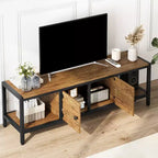Meuble TV rustique marron, 167 cm (L), convient aux téléviseurs jusqu'à 75", pour 1 à 2 personnes