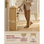 Meuble à chaussures Bohème Slim Chêne Beige / Marron Naturel – 2 tiroirs basculants, 1 personne
