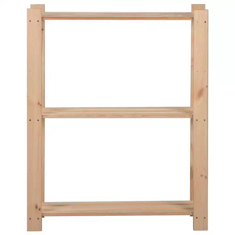 Étagère de rangement à 3 niveaux en pin naturel, assemblage par 1 personne