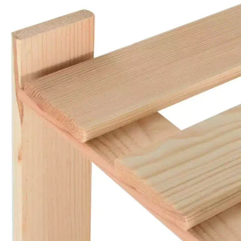 Étagère de rangement à 3 niveaux en pin naturel, assemblage par 1 personne
