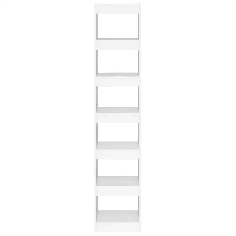 Bibliothèque blanche rectangulaire à 6 étagères, finition mate – Assemblage par 1 personne