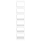 Bibliothèque blanche rectangulaire à 6 étagères, finition mate – Assemblage par 1 personne