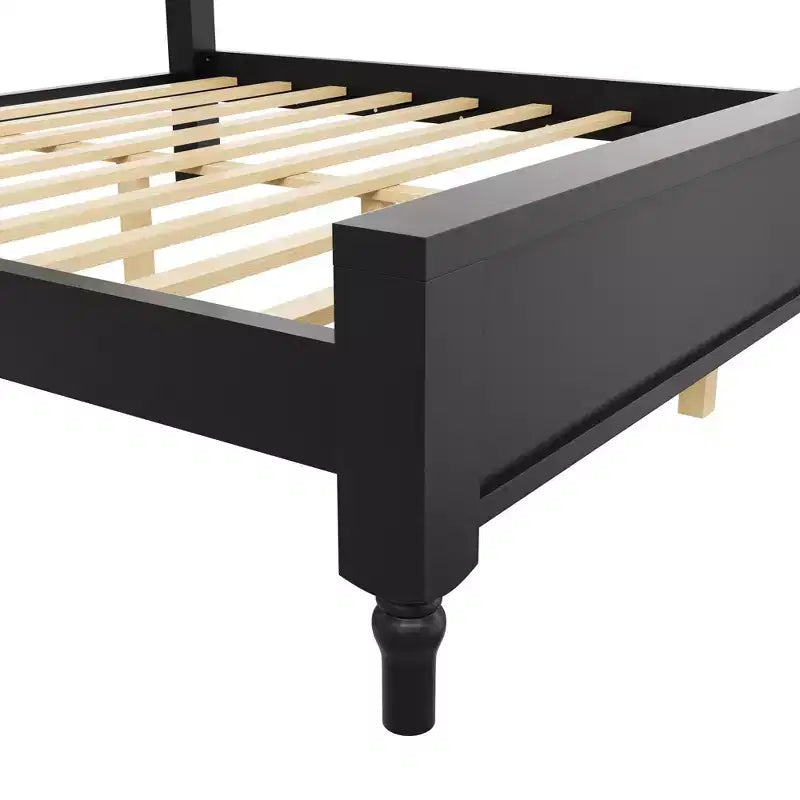 Lit plateforme capitonné noir / marron avec tête de lit incurvée, Grand lit / Très grand lit, 1 personne