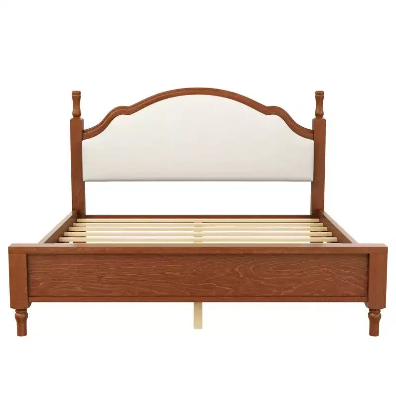 Lit plateforme capitonné noir / marron avec tête de lit incurvée, Grand lit / Très grand lit, 1 personne