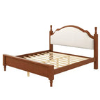 Lit plateforme capitonné noir / marron avec tête de lit incurvée, Grand lit / Très grand lit, 1 personne