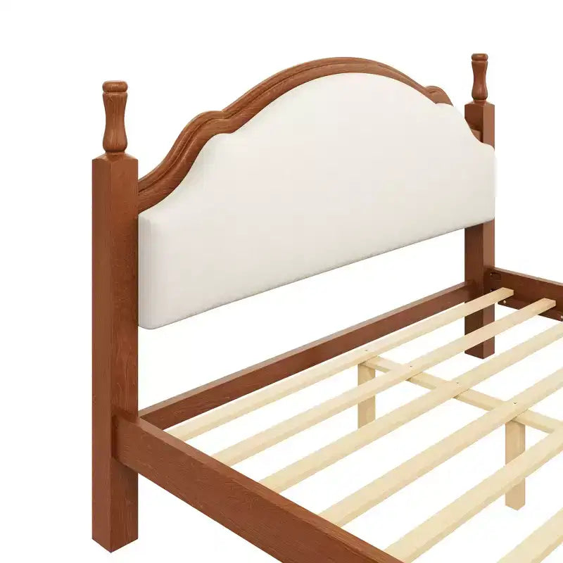 Lit plateforme capitonné noir / marron avec tête de lit incurvée, Grand lit / Très grand lit, 1 personne