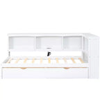 Lit de repos jumeau blanc avec tiroirs de rangement et ports USB – 1 personne