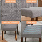 Chaise de salle à manger Parsons à dossier haut en lin beige/gris, lot de 2