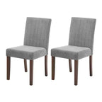 Chaise de salle à manger Parsons à dossier haut en lin beige/gris, lot de 2