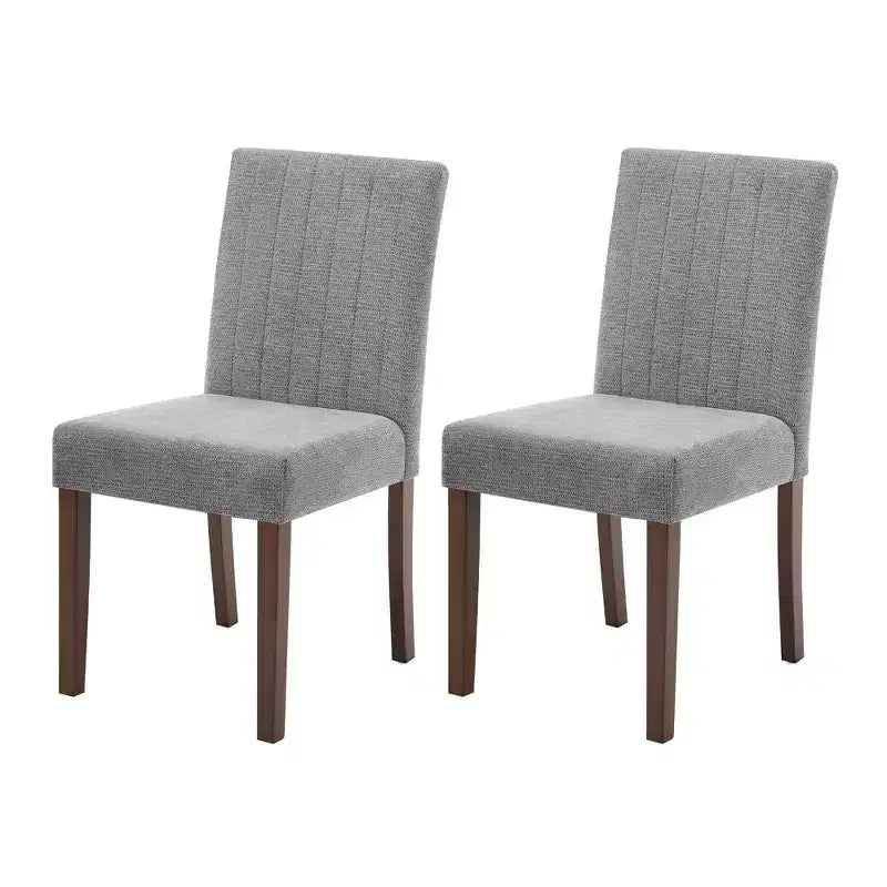 Chaise de salle à manger Parsons à dossier haut en lin beige/gris, lot de 2