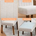 Chaise de salle à manger Parsons à dossier haut en lin beige/gris, lot de 2