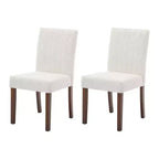 Chaise de salle à manger Parsons à dossier haut en lin beige/gris, lot de 2