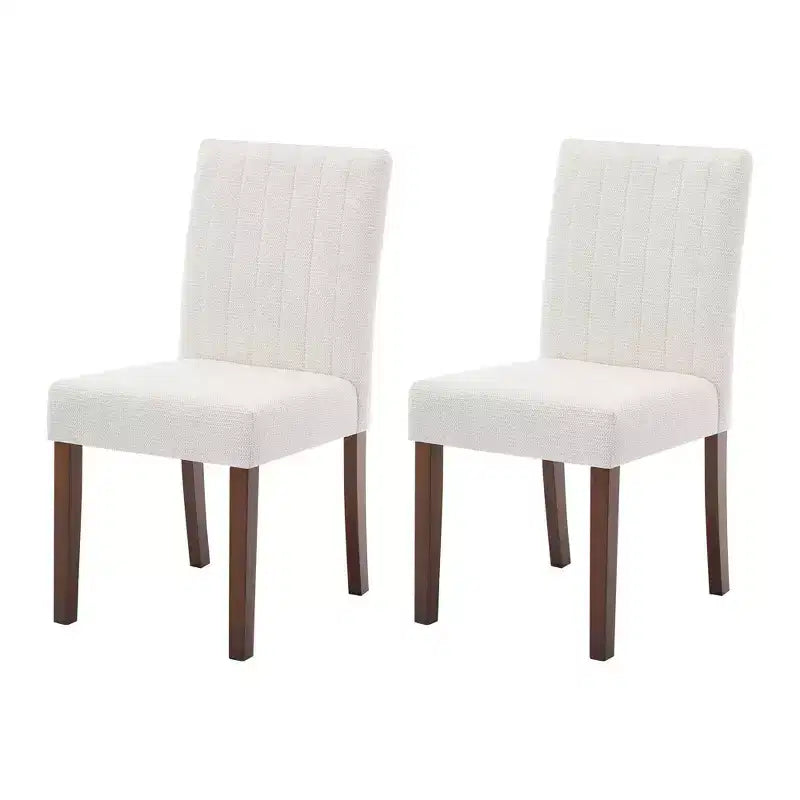 Chaise de salle à manger Parsons à dossier haut en lin beige/gris, lot de 2