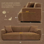 Canapé 3 places en Boucle – Bleu / Marron / Gris / Taupe / Blanc