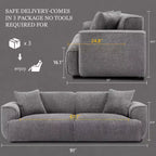Canapé 3 places en Boucle – Bleu / Marron / Gris / Taupe / Blanc