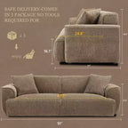 Canapé 3 places en Boucle – Bleu / Marron / Gris / Taupe / Blanc