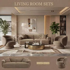 Canapé 3 places en Boucle – Bleu / Marron / Gris / Taupe / Blanc