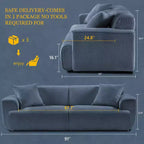 Canapé 3 places en Boucle – Bleu / Marron / Gris / Taupe / Blanc