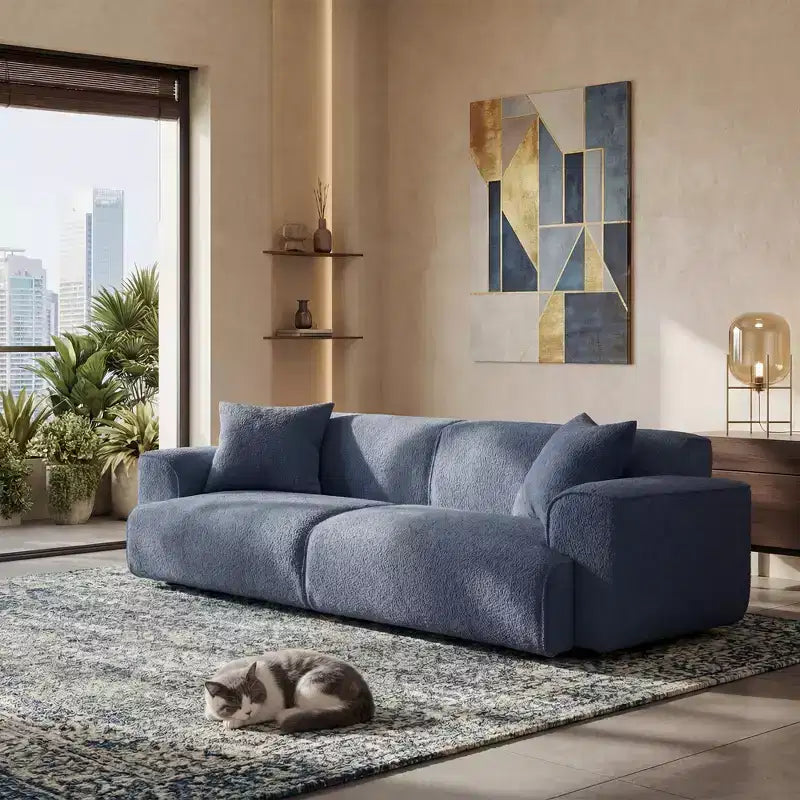 Canapé 3 places en Boucle – Bleu / Marron / Gris / Taupe / Blanc