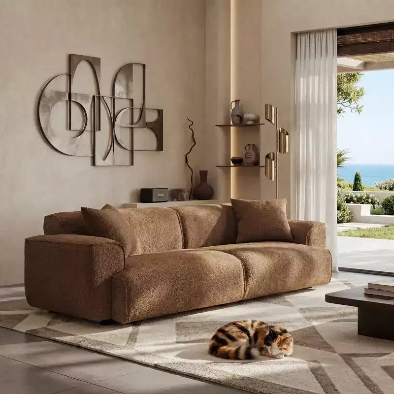 Canapé 3 places en Boucle – Bleu / Marron / Gris / Taupe / Blanc