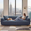 91 Modern Sofa Couch, Comfy Deep Seat Teddy Cloud Sofa, Upholstered 3-Seater Boucle Couch, Oversized Loveseat for Living Room, Bedroom