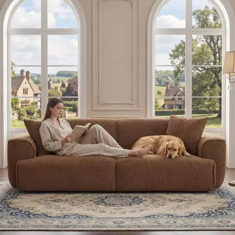 Canapé 3 places en Boucle – Bleu / Marron / Gris / Taupe / Blanc