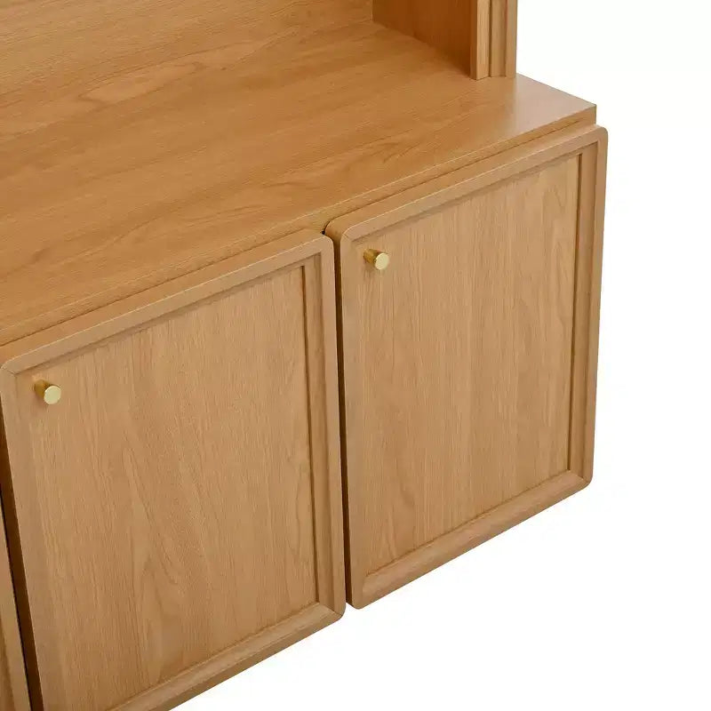 Meuble d'entrée / Vestiaire noir / naturel / noyer avec banc, patères et rangement – 1 unité