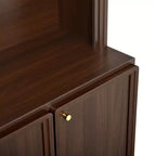Meuble d'entrée / Vestiaire noir / naturel / noyer avec banc, patères et rangement – 1 unité