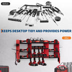 Support de rangement mural pour outils, rouge et noir, 3-4 niveaux, 4-8 fentes pour perceuses, utilisateur unique