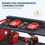 Support de rangement mural pour outils, rouge et noir, 3-4 niveaux, 4-8 fentes pour perceuses, utilisateur unique