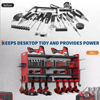 Support de rangement mural pour outils, rouge et noir, 3-4 niveaux, 4-8 fentes pour perceuses, utilisateur unique