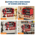 Support de rangement mural pour outils, rouge et noir, 3-4 niveaux, 4-8 fentes pour perceuses, utilisateur unique