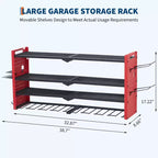 Support de rangement mural pour outils, rouge et noir, 3-4 niveaux, 4-8 fentes pour perceuses, utilisateur unique