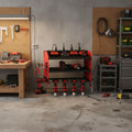 400lbs Heavy Duty 4-Tier Wall Mounted Power Tool Organizer Rack  8 Drill Slots, Screwdriver Holders, Metal Garage & Workshop Storage Shelf