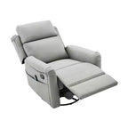 Fauteuil inclinable, pivotant et berçant en similicuir PU marron/gris avec fonction massage, 1 place