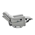 Fauteuil inclinable, pivotant et berçant en similicuir PU marron/gris avec fonction massage, 1 place