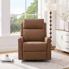 Fauteuil inclinable, pivotant et berçant en similicuir PU marron/gris avec fonction massage, 1 place