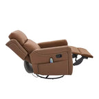 Fauteuil inclinable, pivotant et berçant en similicuir PU marron/gris avec fonction massage, 1 place