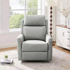 Fauteuil inclinable, pivotant et berçant en similicuir PU marron/gris avec fonction massage, 1 place